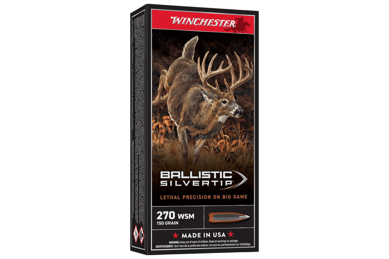 WINCHESTER AMMO 270 WSM 150 Grain Ballistic Silvertip 20/Box